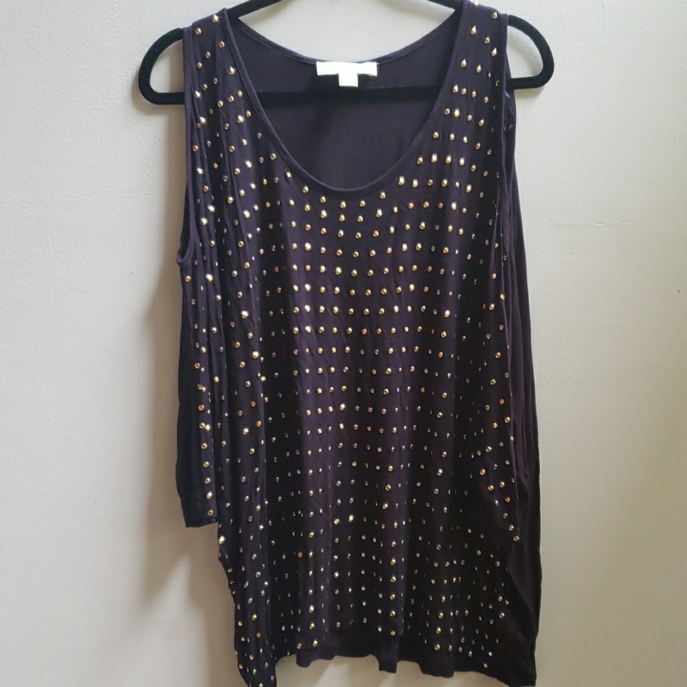 Michael Kors Navy with Gold Bling Blouse.